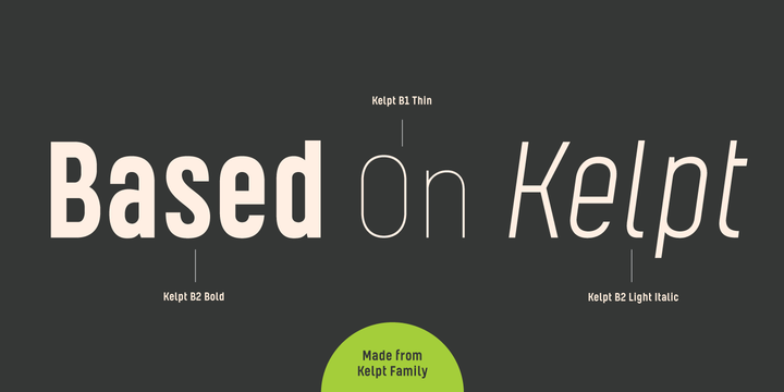 Ejemplo de fuente Kelpt Sans B2 Light Italic